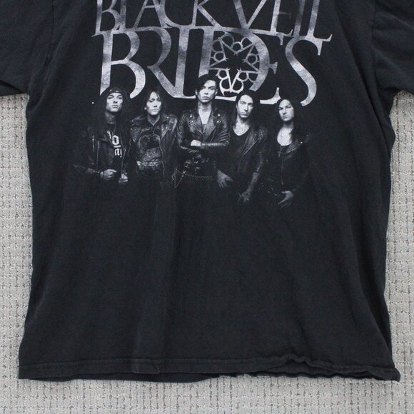 Vintage Bay Island Shirt Mens XL Black Black Veil Brids Graphic Emo Music Band - Picture 4 of 9